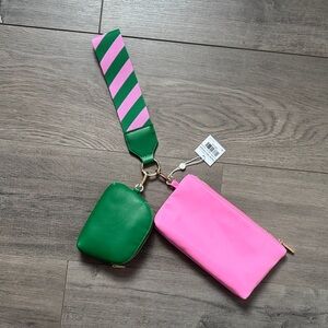 Pink and Green Crossbody Bag Set